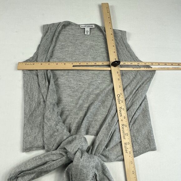 Autumn Cashmere Wrap Sweater Gray Cashmere Blend Tie Front Sleeveless Casual S - Picture 7 of 10